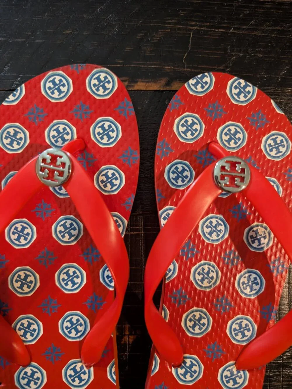 Tory Burch Red Flip Flops, Size 9